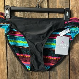 Athleta black and print swim bottoms